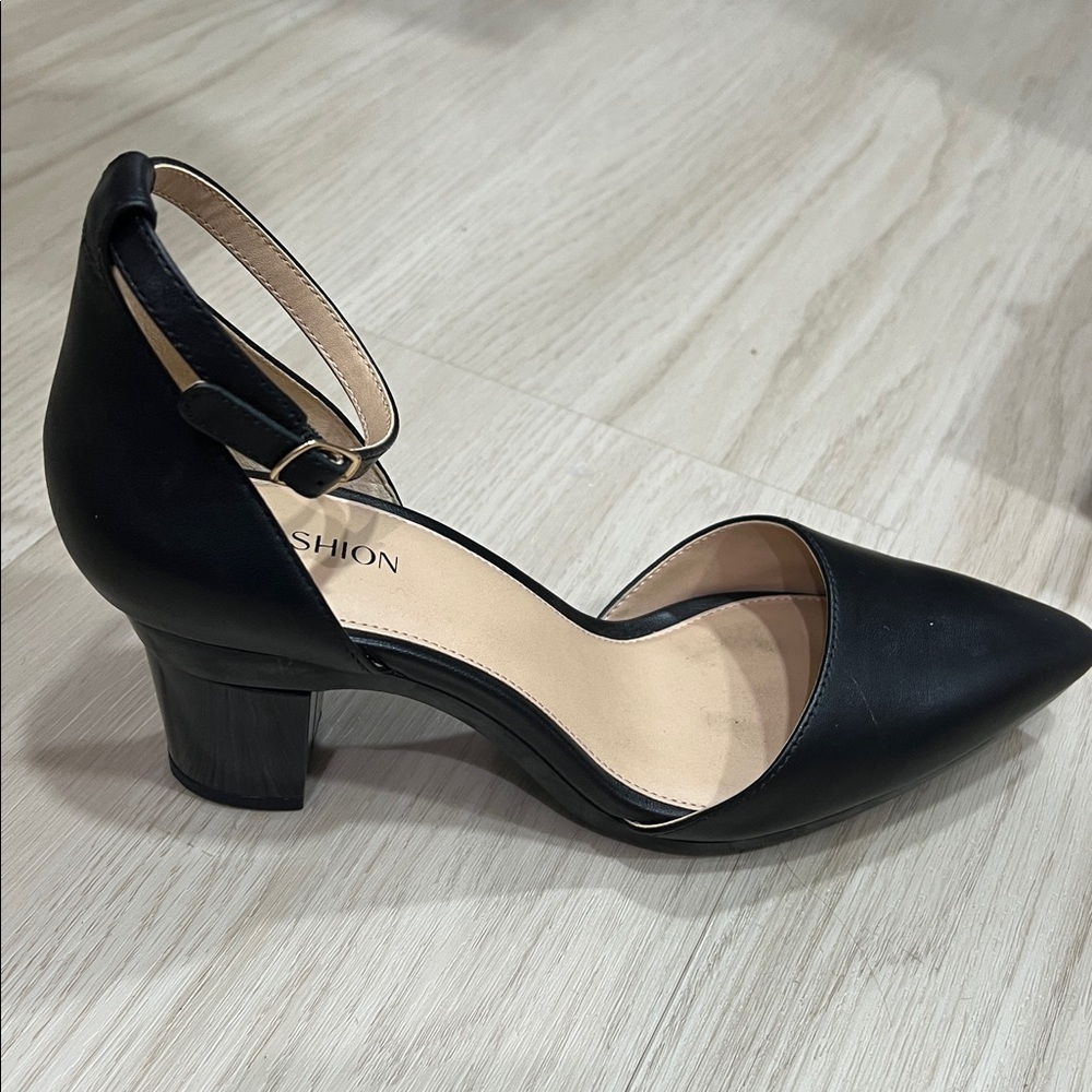 Pashion Footwear Black Ankle Strap Heels